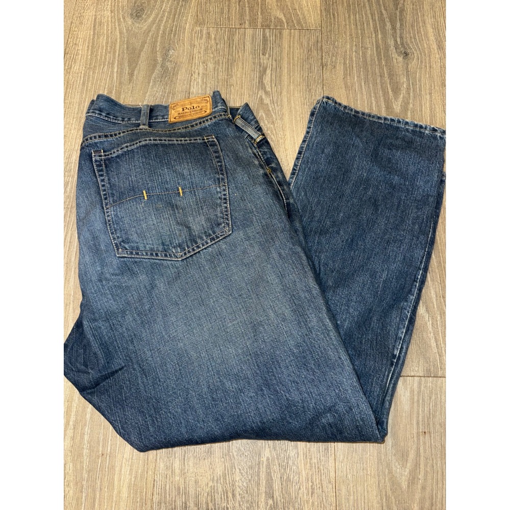Polo Ralph Lauren Authentic Dungarees Mens 42x30 Medium Wash Straight Leg Jeans